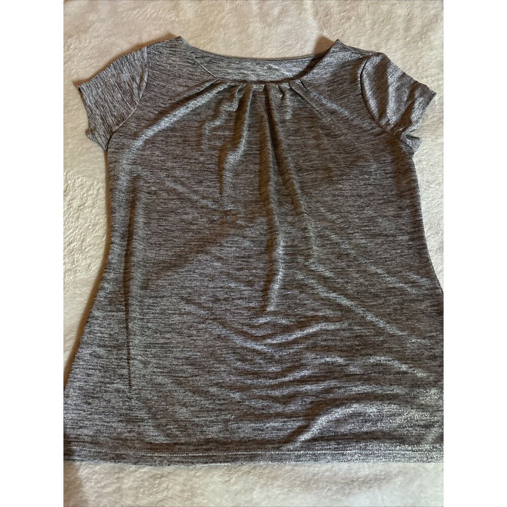 Worthington Shirt Top Blouse Womens Size PL Petite Large Black Gold Glitter